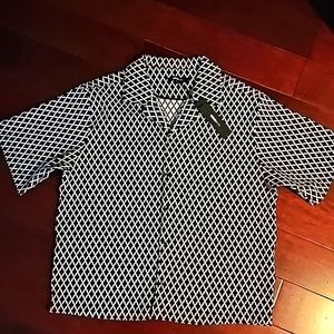 Mens LG NovaMen black and white casual dress shirt